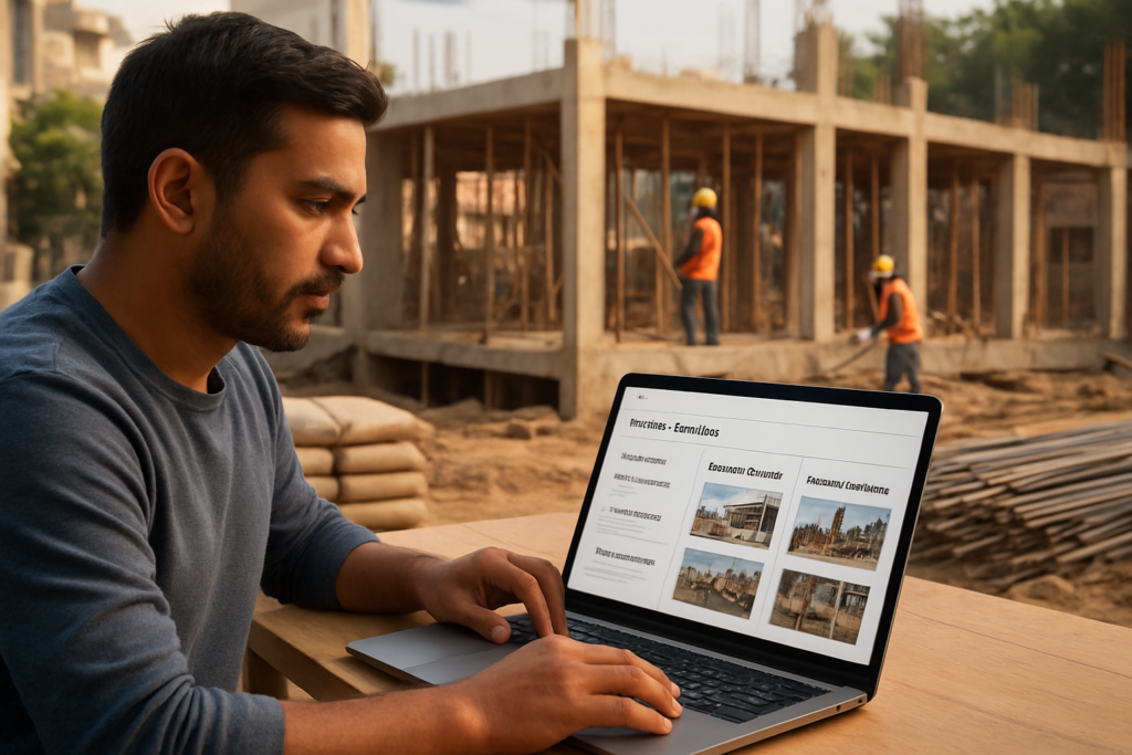 NRN homeowner reviewing contractor cost overrun and house construction budget in Nepal